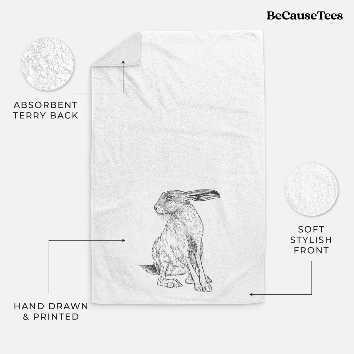 Black-tailed Jackrabbit - Lepus californicus Premium Decorative Hand Towel