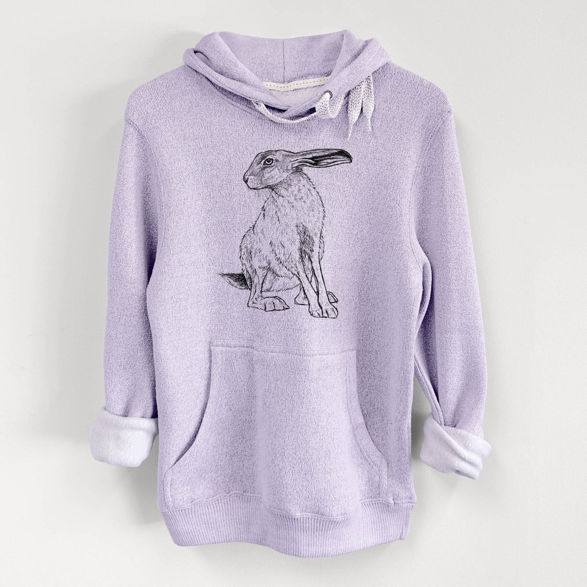 Black-tailed Jackrabbit - Lepus californicus - Knit Hoodie