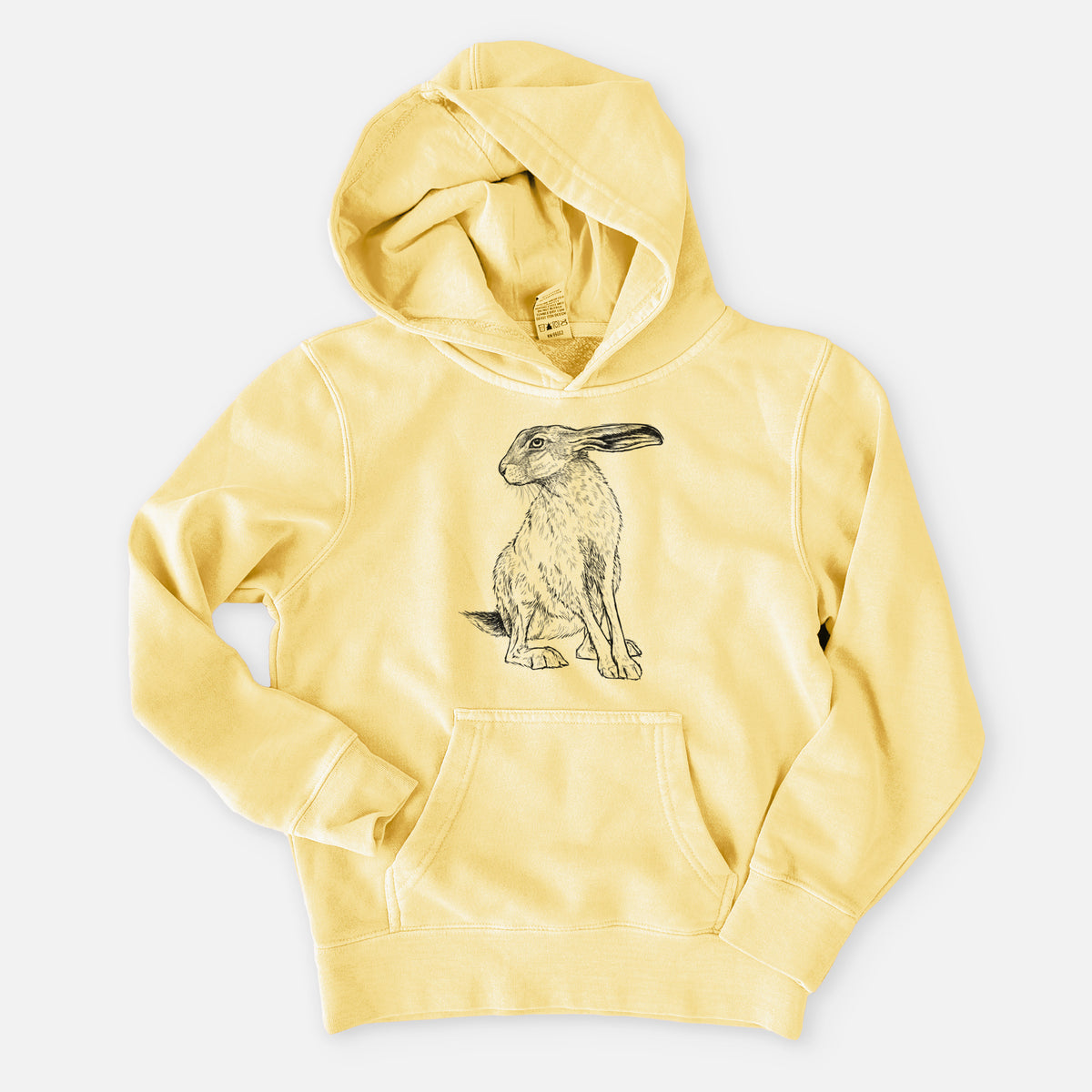 Black-tailed Jackrabbit - Lepus californicus - Youth Pigment Dyed Hoodie