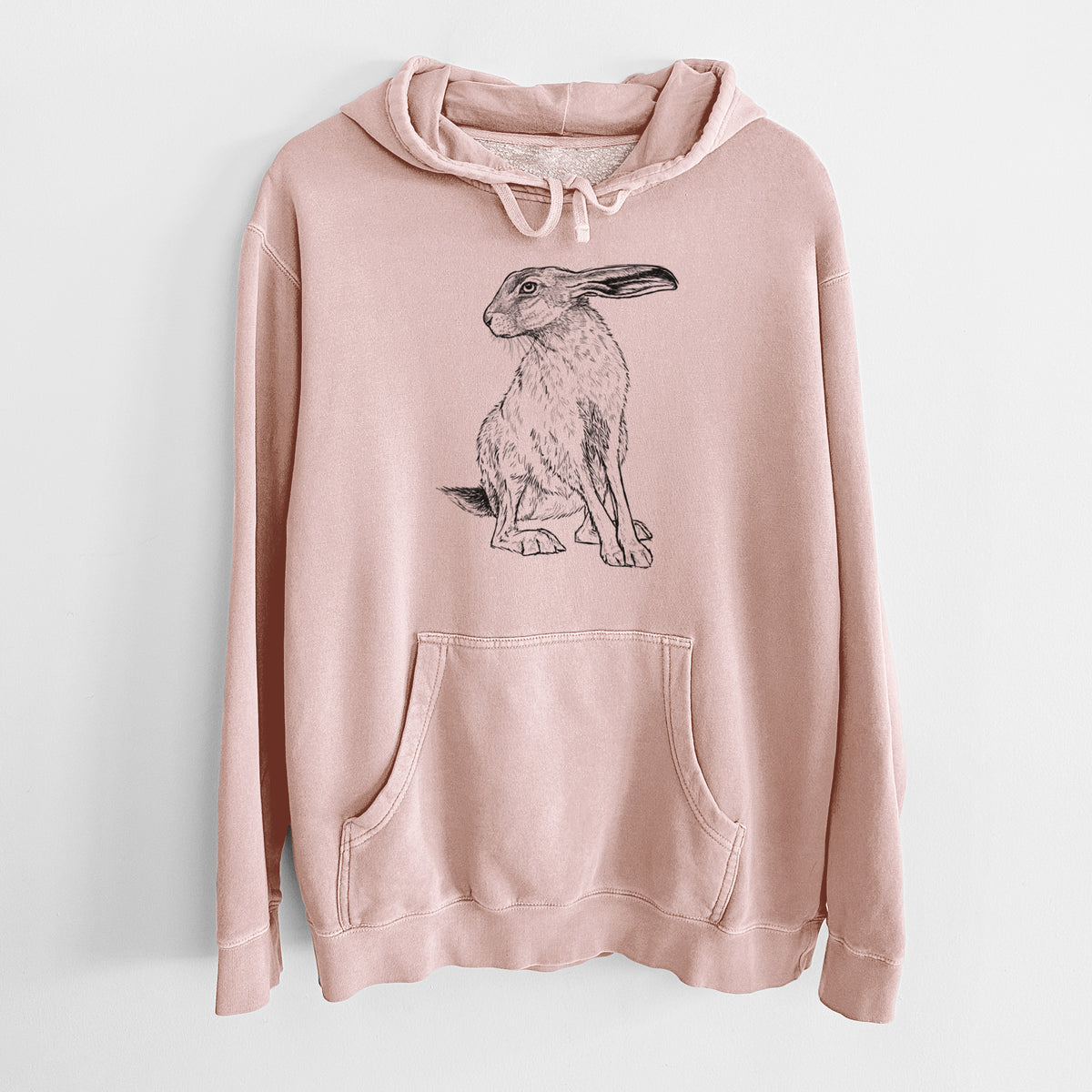 Black-tailed Jackrabbit - Lepus californicus - Unisex Pigment Dyed Hoodie