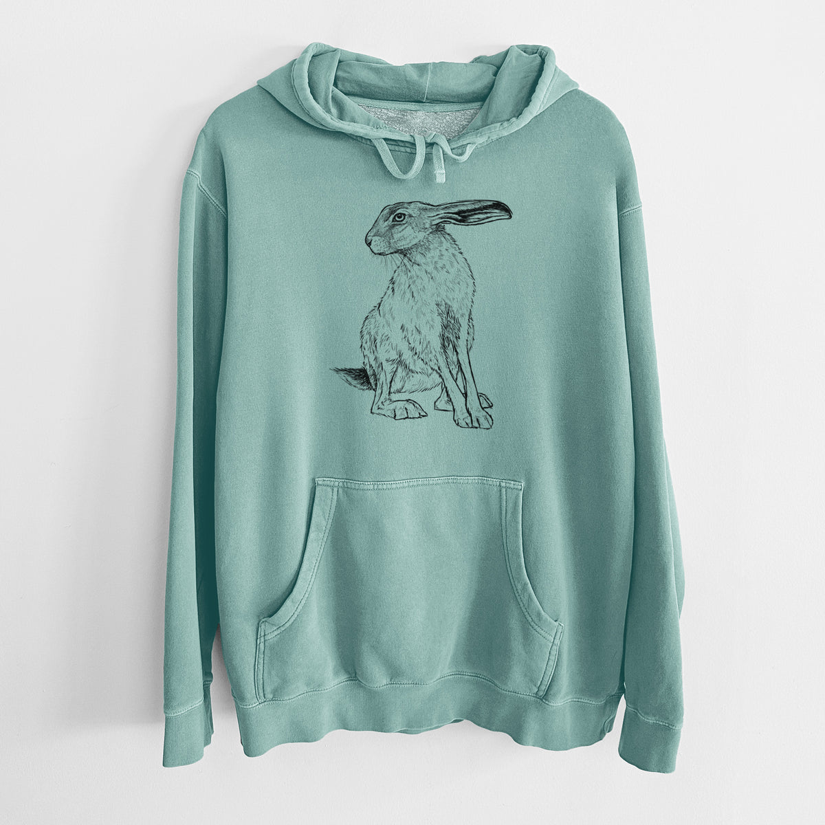 Black-tailed Jackrabbit - Lepus californicus - Unisex Pigment Dyed Hoodie