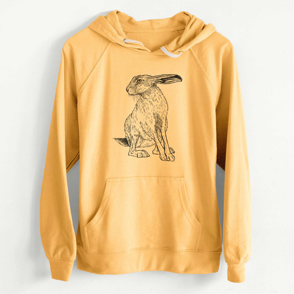 CLEARANCE - Black-tailed Jackrabbit - Lepus californicus  - Unisex Slim Fit Loopback Terry Hoodie