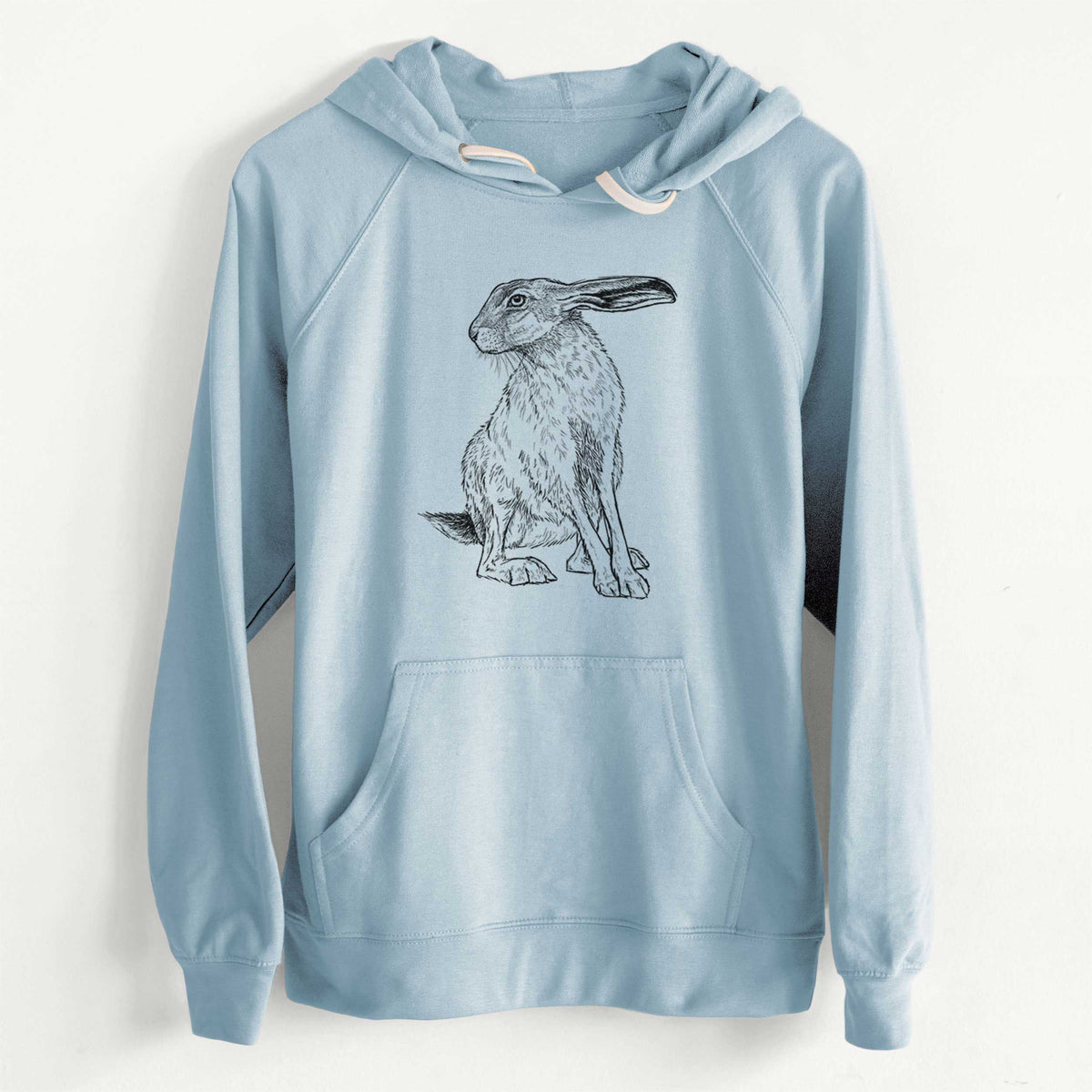 CLEARANCE - Black-tailed Jackrabbit - Lepus californicus  - Unisex Slim Fit Loopback Terry Hoodie