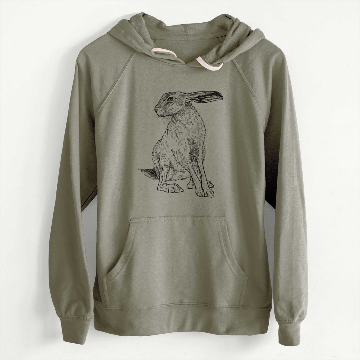 CLEARANCE - Black-tailed Jackrabbit - Lepus californicus  - Unisex Slim Fit Loopback Terry Hoodie