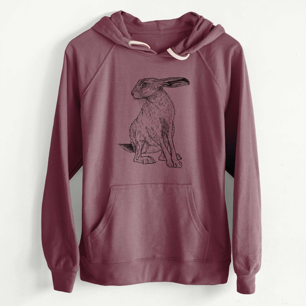 CLEARANCE - Black-tailed Jackrabbit - Lepus californicus  - Unisex Slim Fit Loopback Terry Hoodie