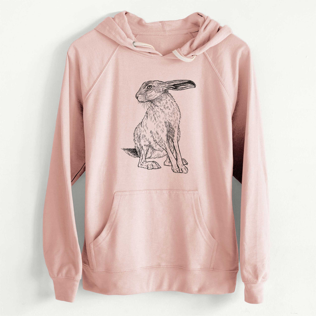 CLEARANCE - Black-tailed Jackrabbit - Lepus californicus  - Unisex Slim Fit Loopback Terry Hoodie