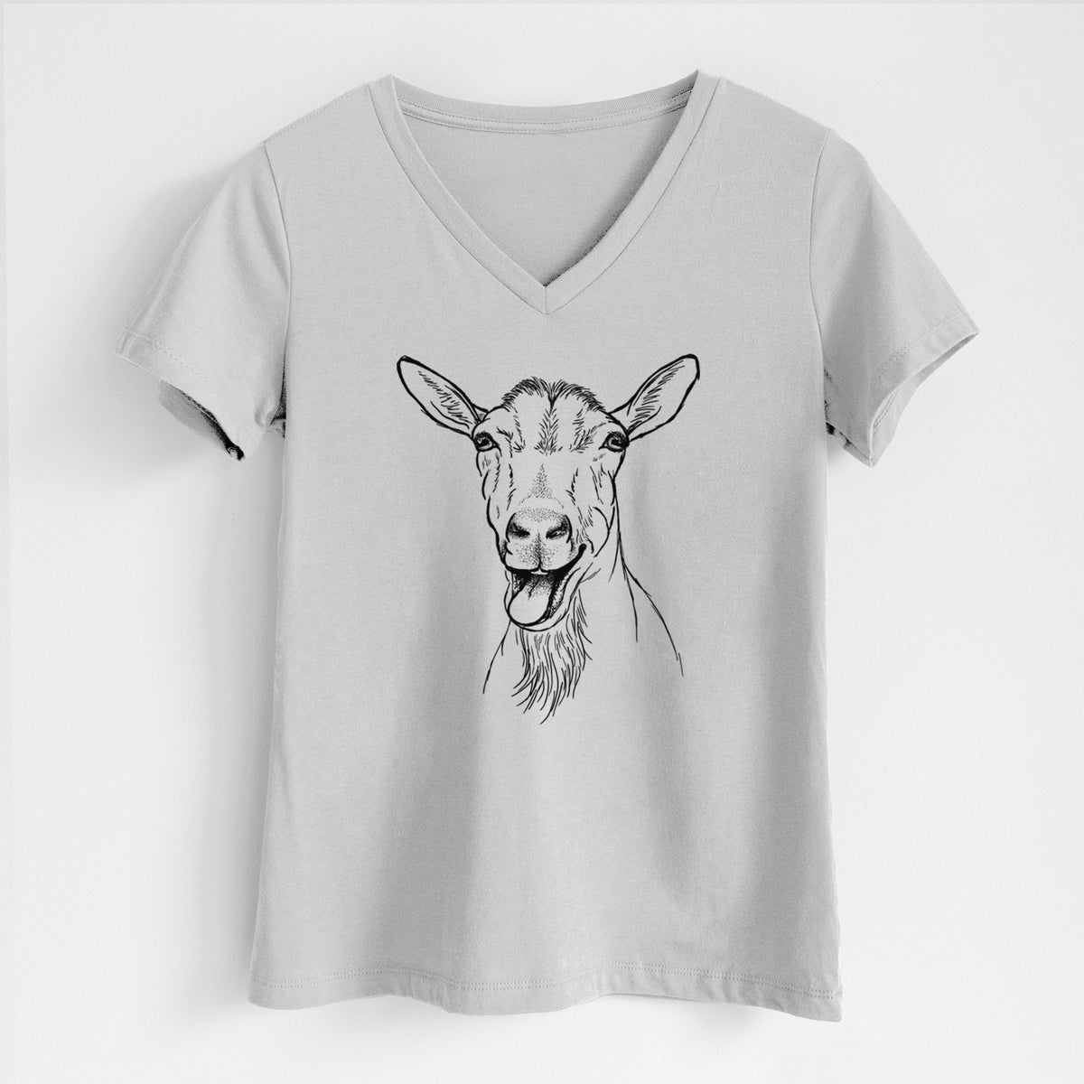 Bleating Goat - Women&#39;s Lightweight Relaxed Fit 100% Cotton V-neck