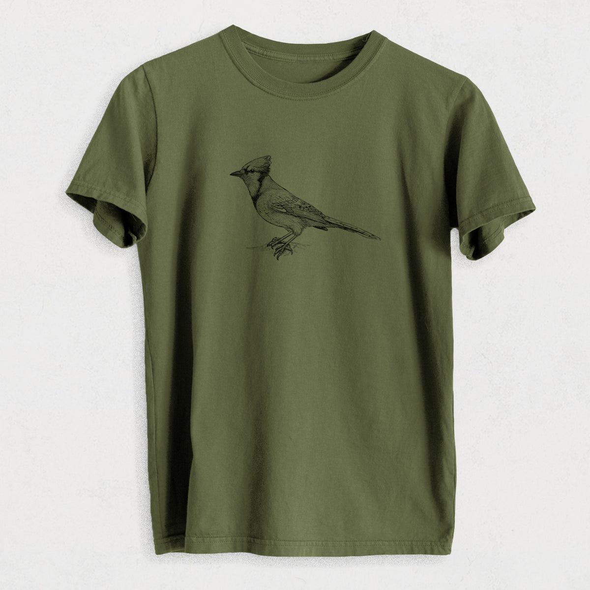 Blue Jay - Cyanocitta cristata - Heavyweight Men&#39;s 100% Organic Cotton Tee