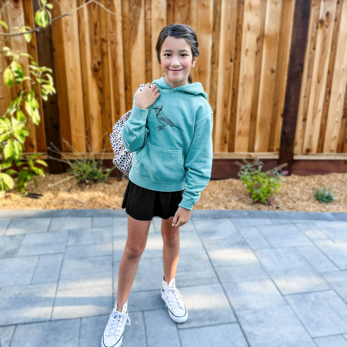 Blue Jay - Cyanocitta cristata - Youth Pigment Dyed Hoodie