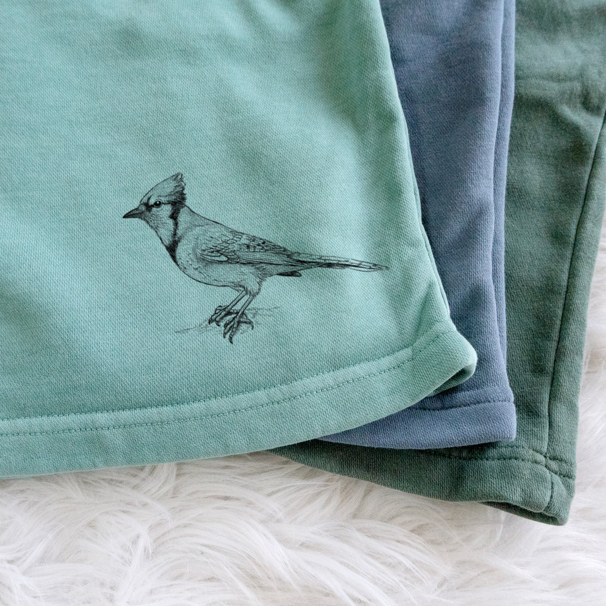 Blue Jay - Cyanocitta cristata - Unisex Pigment Dyed Shorts