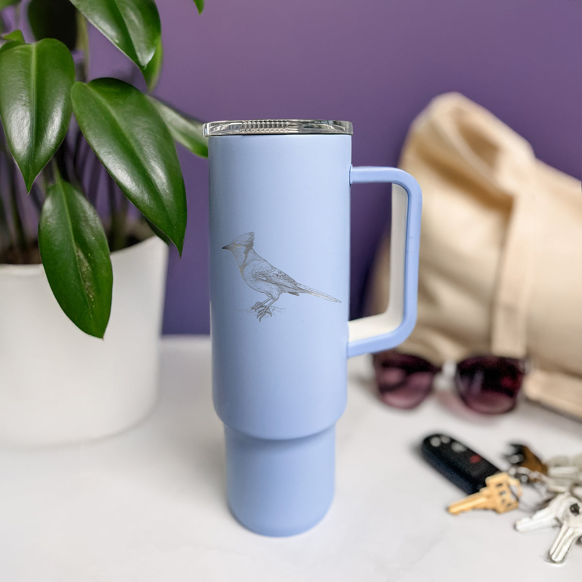 Blue Jay - Cyanocitta cristata - 40oz Skinny Recharge Tumbler