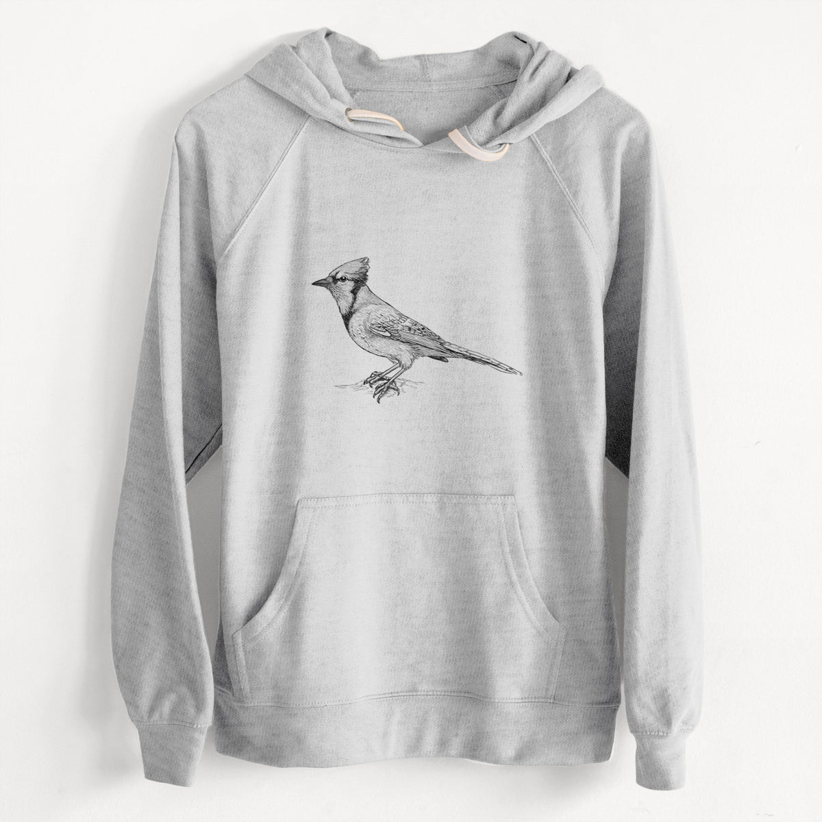 CLEARANCE - Blue Jay - Cyanocitta cristata  - Unisex Slim Fit Loopback Terry Hoodie