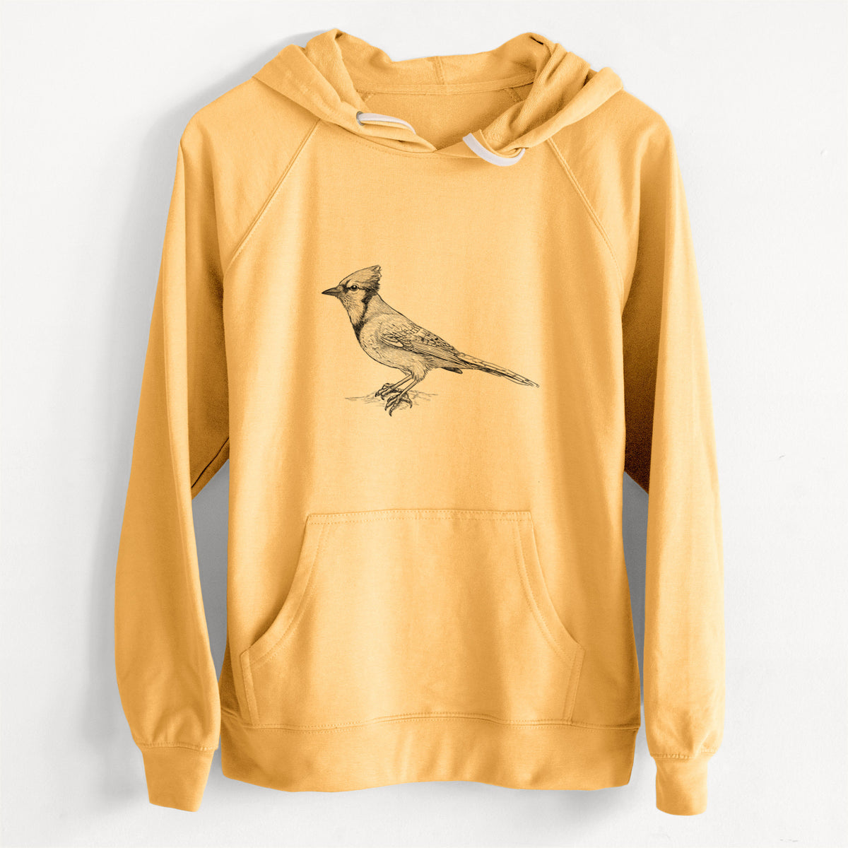 CLEARANCE - Blue Jay - Cyanocitta cristata  - Unisex Slim Fit Loopback Terry Hoodie