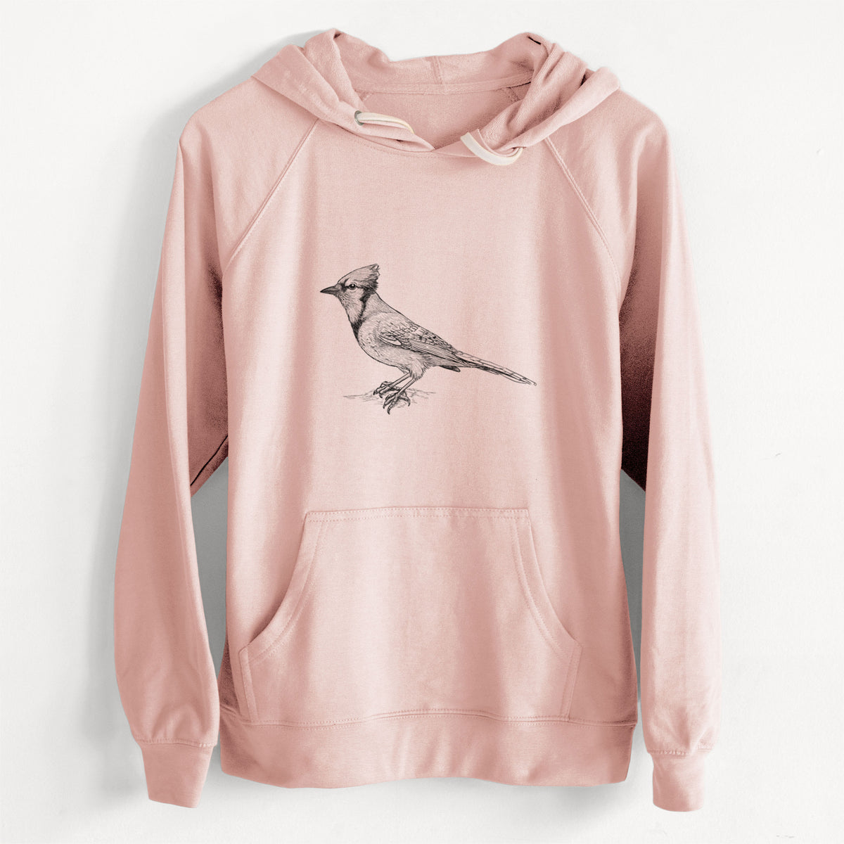 CLEARANCE - Blue Jay - Cyanocitta cristata  - Unisex Slim Fit Loopback Terry Hoodie