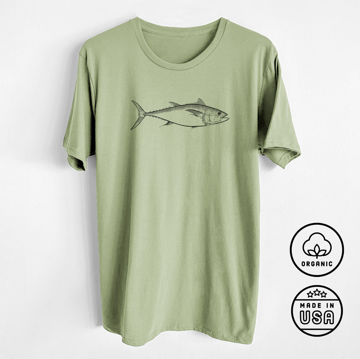 CLOSEOUT - Atlantic Bluefin Tuna - Thunnus thynnus - Unisex Crewneck - Made in USA - 100% Organic Cotton