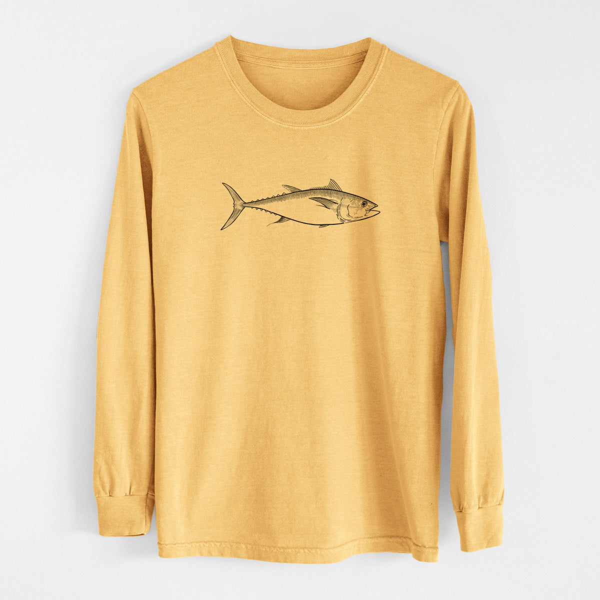 Atlantic Bluefin Tuna - Thunnus thynnus - Men&#39;s Heavyweight 100% Cotton Long Sleeve