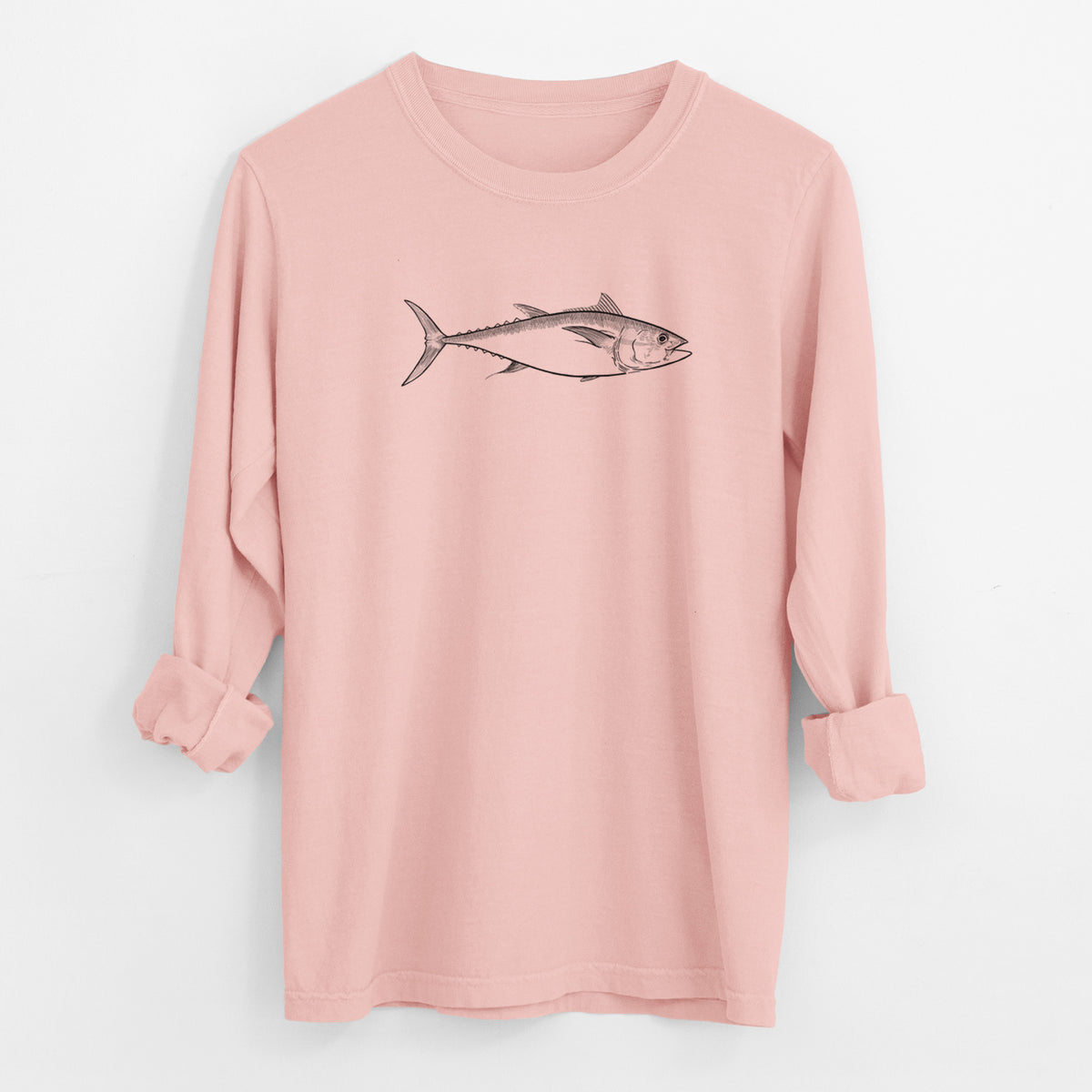 Atlantic Bluefin Tuna - Thunnus thynnus - Men&#39;s Heavyweight 100% Cotton Long Sleeve