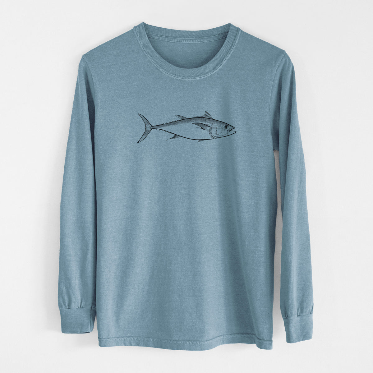 Atlantic Bluefin Tuna - Thunnus thynnus - Men&#39;s Heavyweight 100% Cotton Long Sleeve