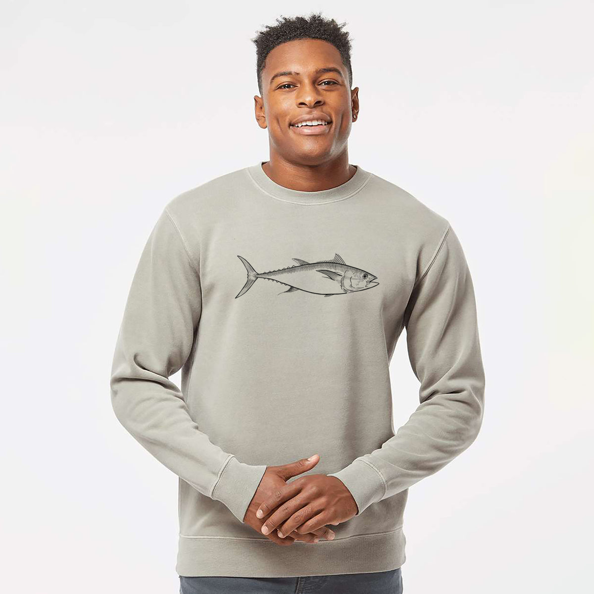 Atlantic Bluefin Tuna - Thunnus thynnus - Unisex Pigment Dyed Crew Sweatshirt