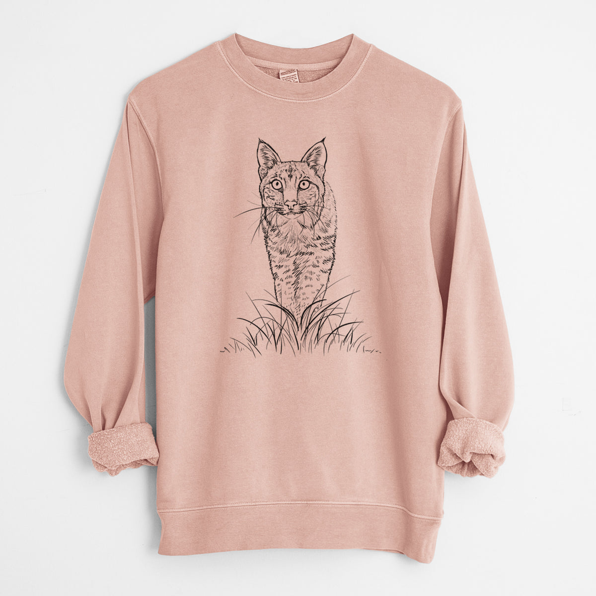 Bobcat - Lynx rufus - Unisex Pigment Dyed Crew Sweatshirt