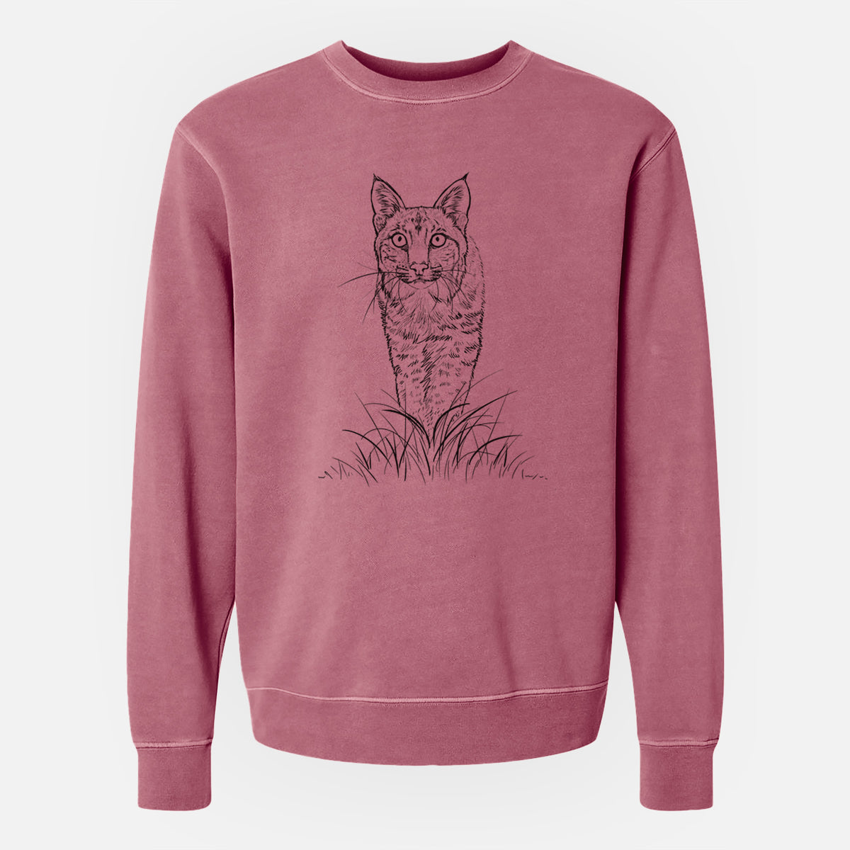 Bobcat - Lynx rufus - Unisex Pigment Dyed Crew Sweatshirt