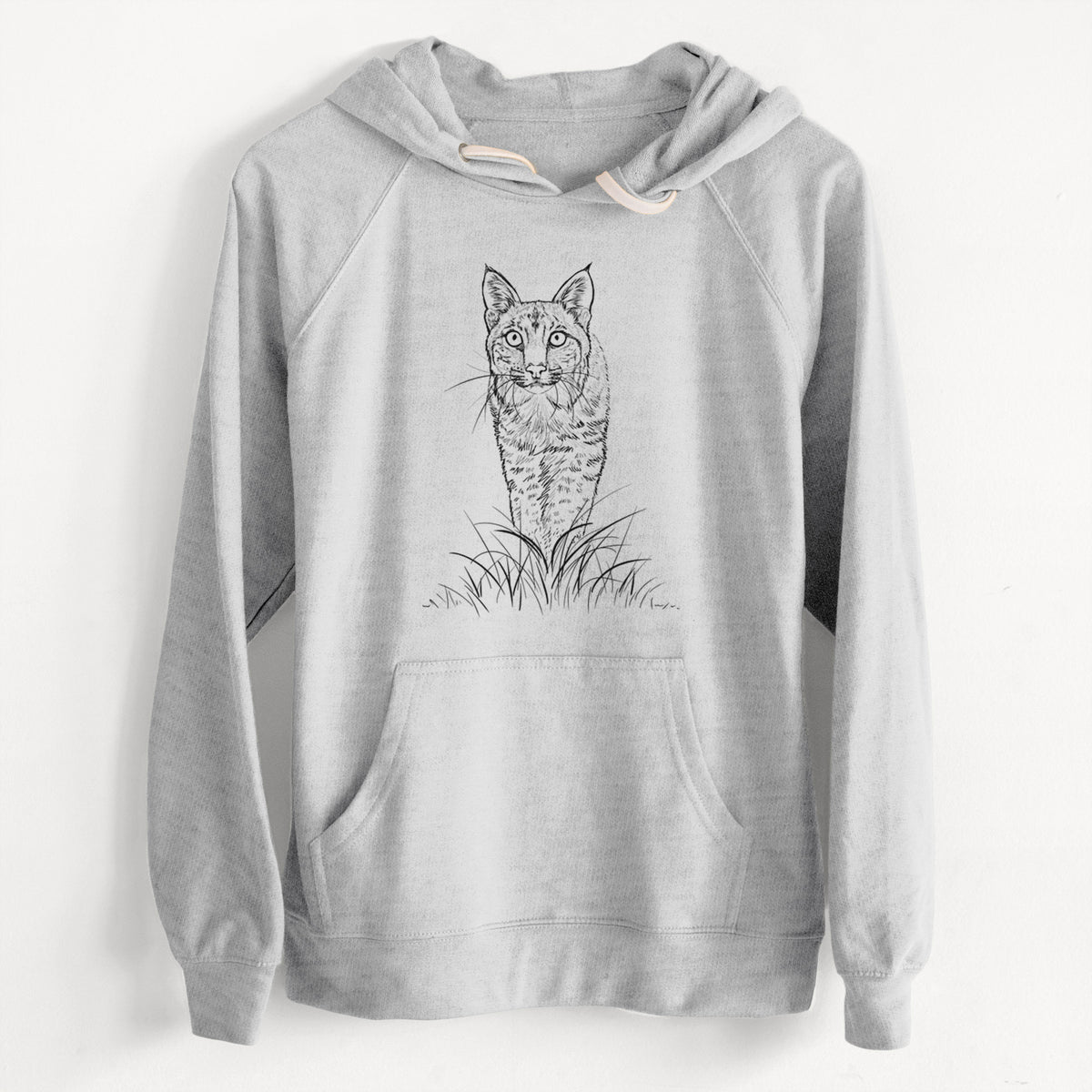 CLEARANCE - Bobcat - Lynx rufus  - Unisex Slim Fit Loopback Terry Hoodie