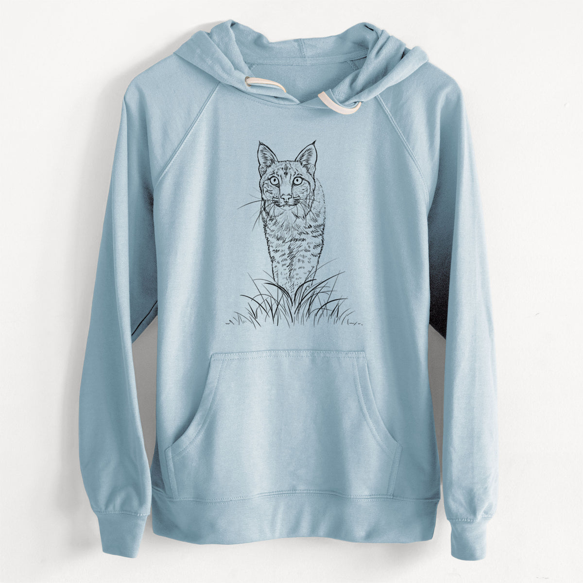 CLEARANCE - Bobcat - Lynx rufus  - Unisex Slim Fit Loopback Terry Hoodie