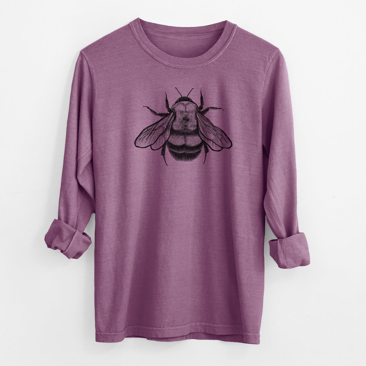 Bombus Affinis - Rusty-Patched Bumble Bee - Men&#39;s Heavyweight 100% Cotton Long Sleeve