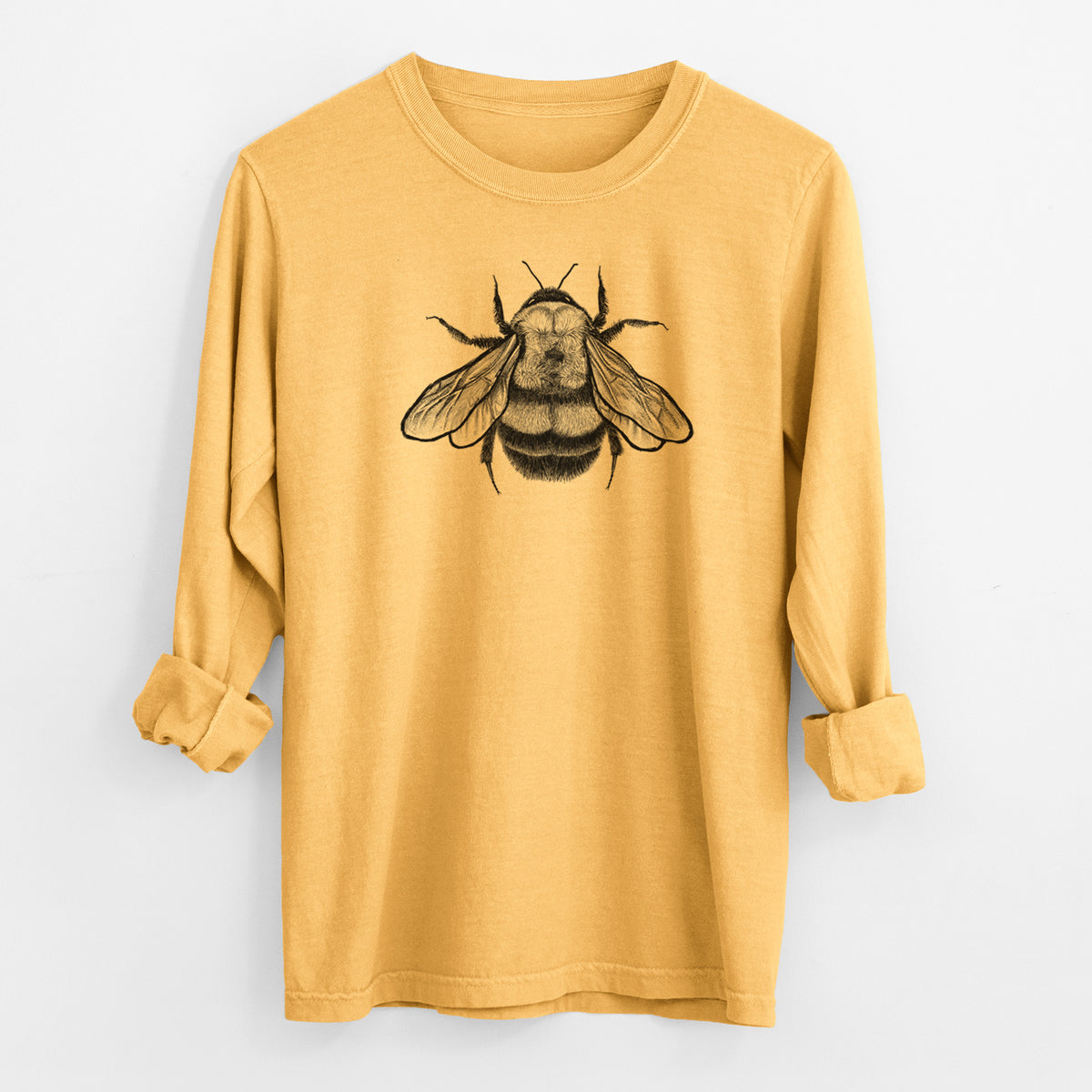 Bombus Affinis - Rusty-Patched Bumble Bee - Men&#39;s Heavyweight 100% Cotton Long Sleeve