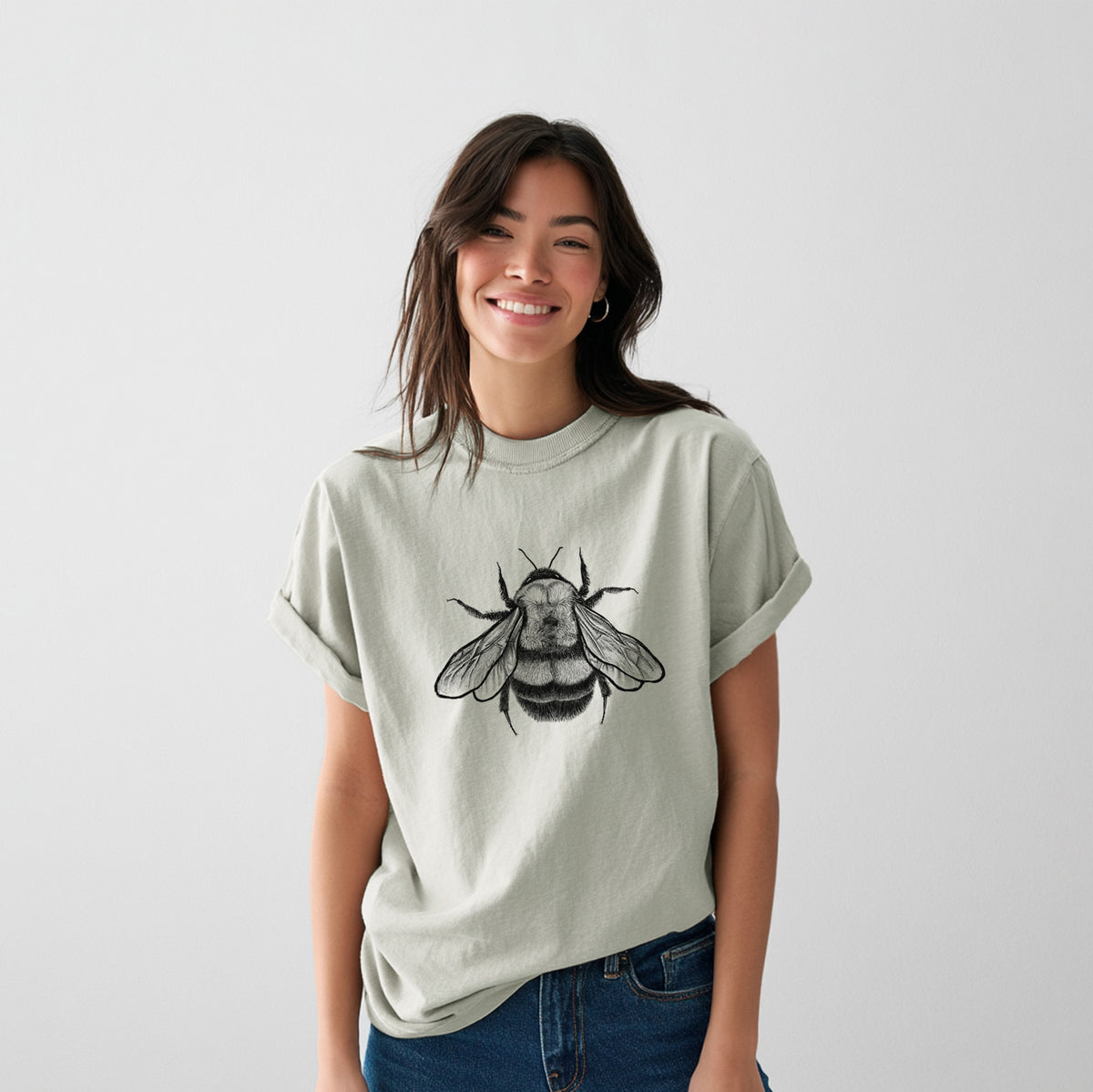Bombus Affinis - Rusty-Patched Bumble Bee - Heavyweight Men&#39;s 100% Organic Cotton Tee