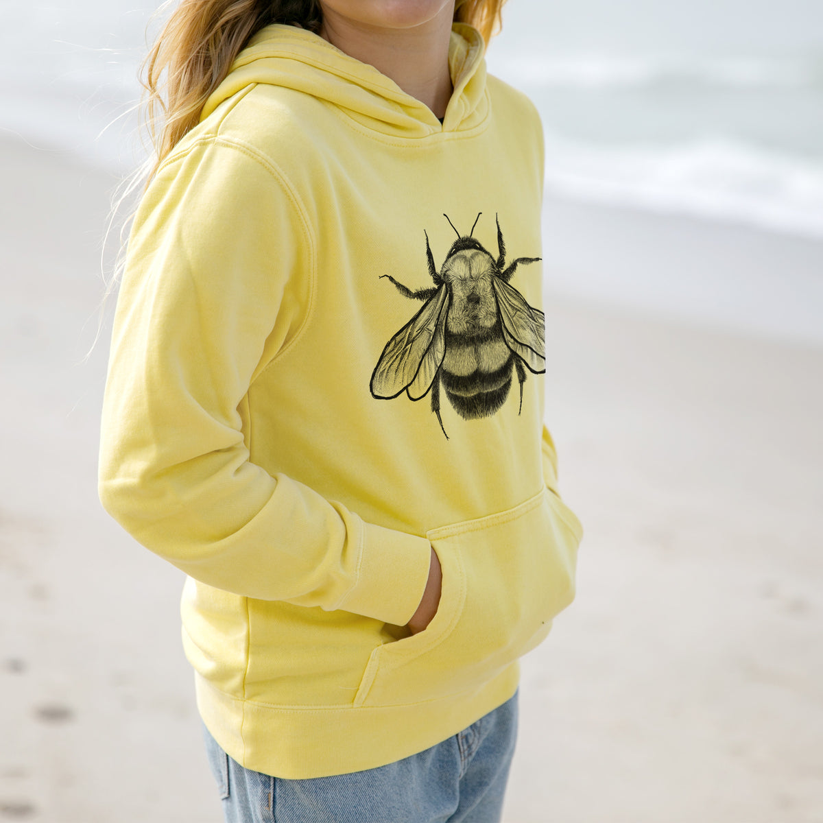 Bombus Affinis - Rusty-Patched Bumble Bee - Youth Pigment Dyed Hoodie