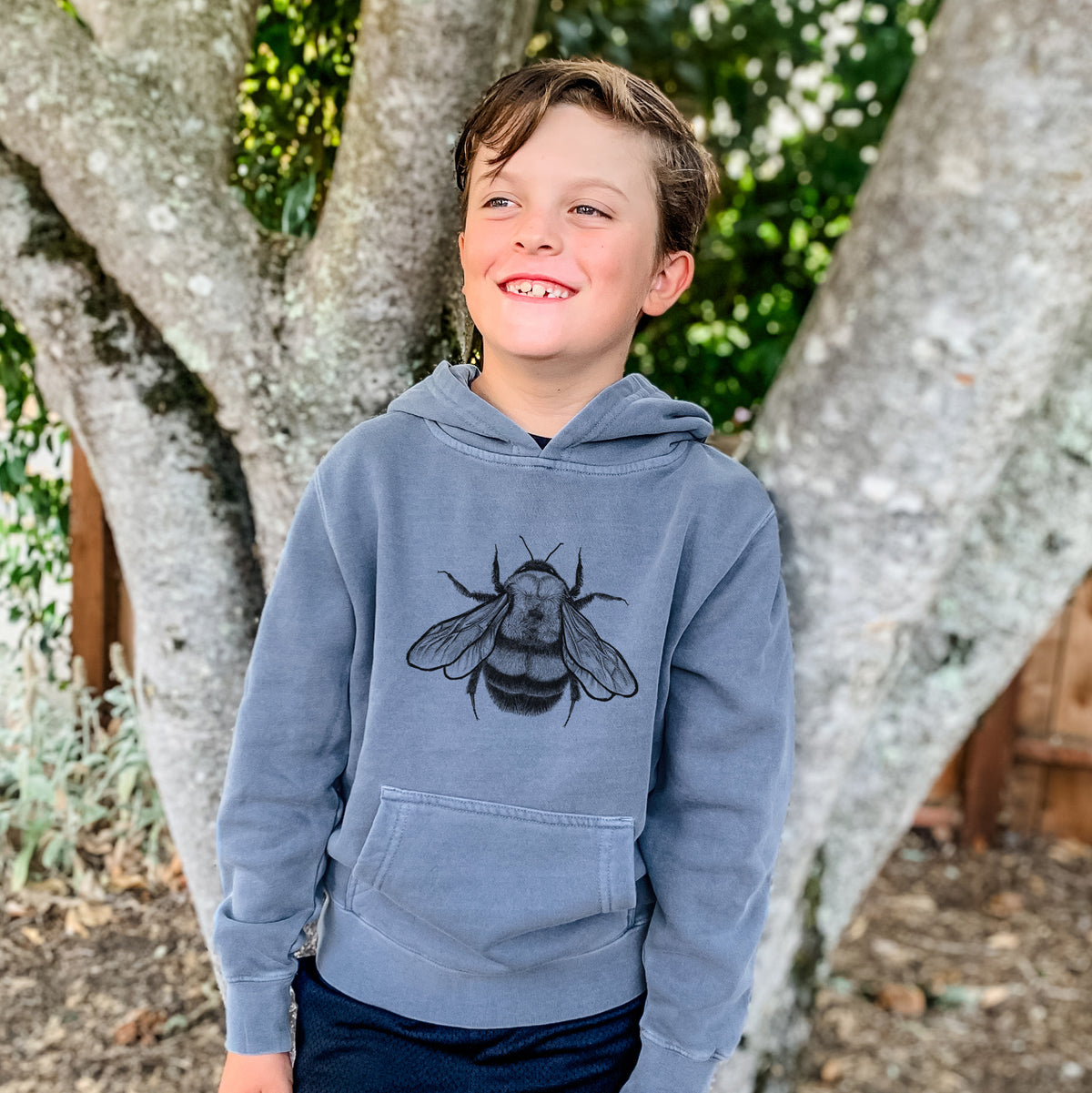 Bombus Affinis - Rusty-Patched Bumble Bee - Youth Pigment Dyed Hoodie