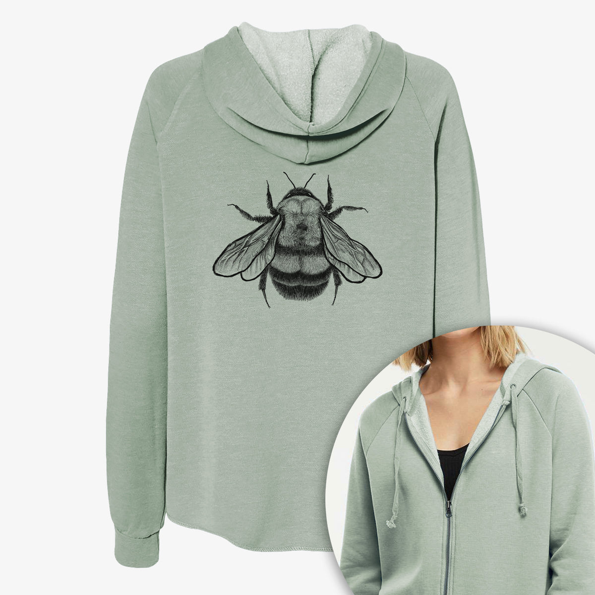 Bombus Affinis - Rusty-Patched Bumble Bee - Women's Cali Wave Zip-Up Sweatshirt