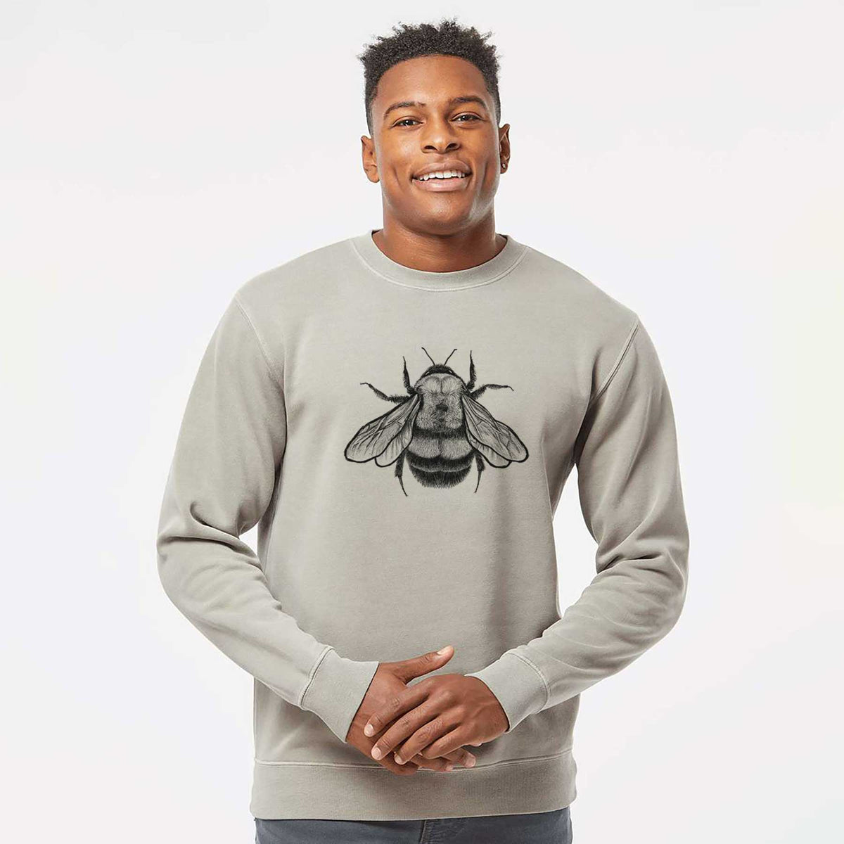 Bombus Affinis - Rusty-Patched Bumble Bee - Unisex Pigment Dyed Crew Sweatshirt