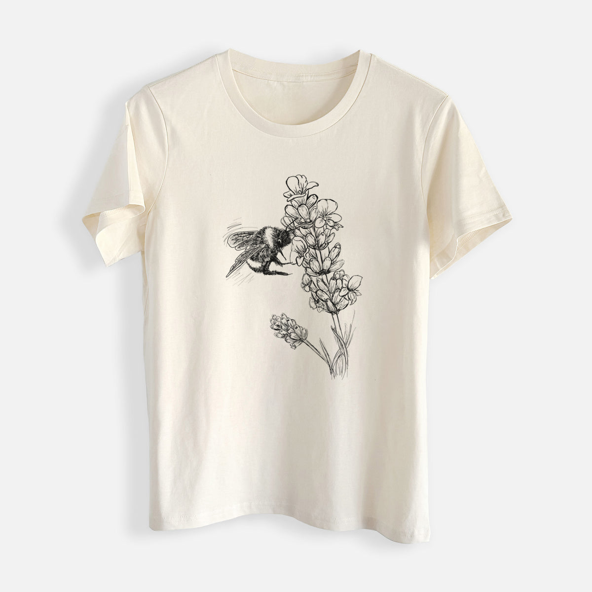 Bumblebee on English Lavender - Bombus Pensylvanicus - Womens Everyday Maple Tee