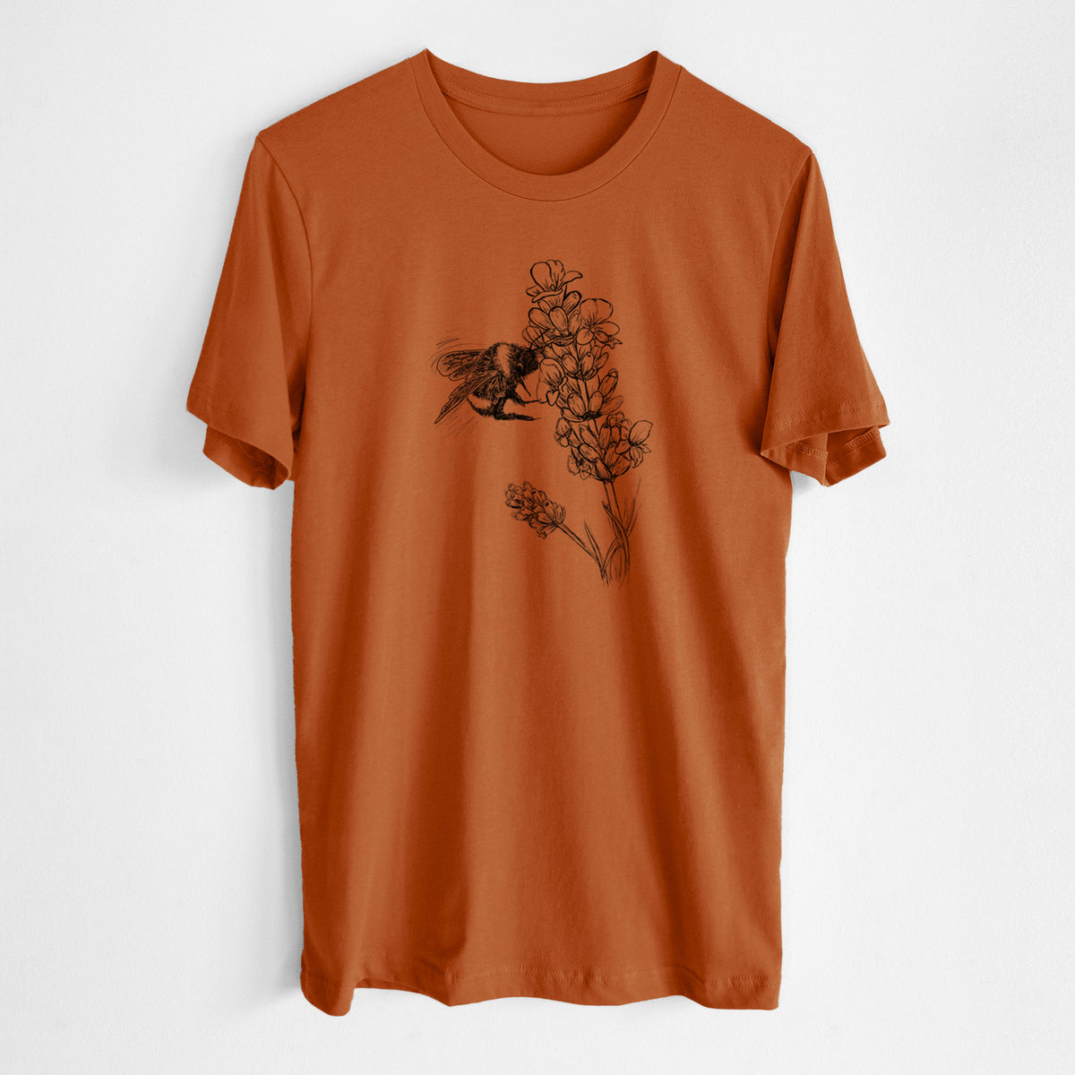 Bumblebee on English Lavender - Bombus Pensylvanicus - Lightweight 100% Cotton Unisex Crewneck