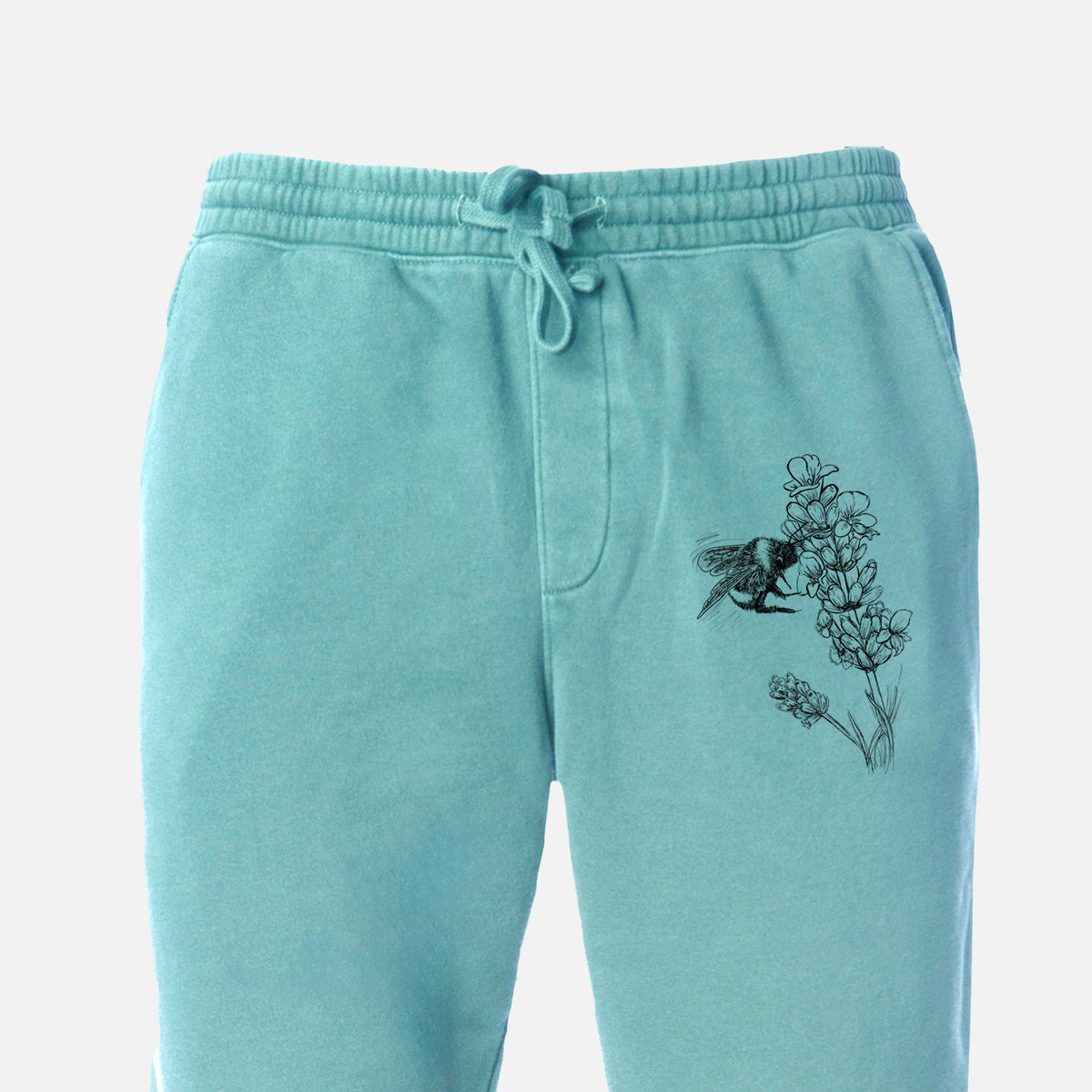 Bumblebee on English Lavender - Bombus Pensylvanicus - Unisex Pigment Dyed Sweatpants