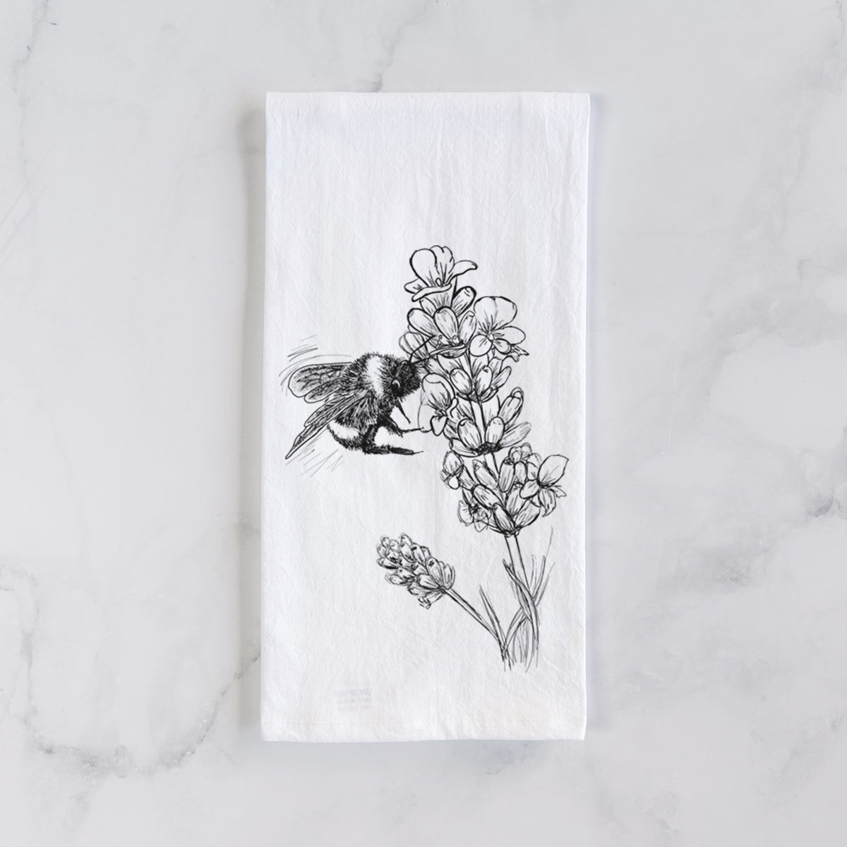 Bumblebee on English Lavender - Bombus Pensylvanicus Tea Towel