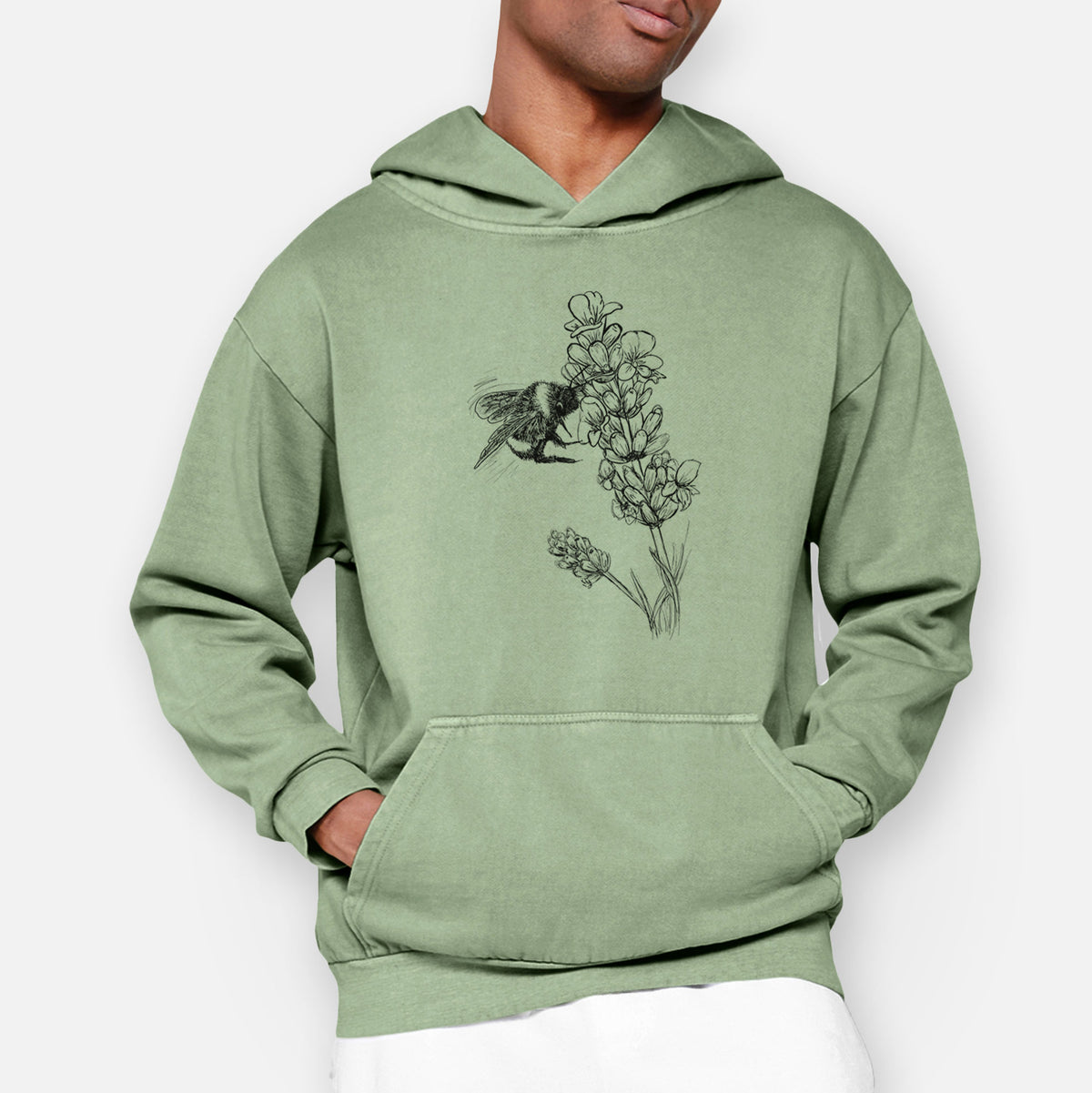 Bumblebee on English Lavender - Bombus Pensylvanicus  - Urban Heavyweight Hoodie