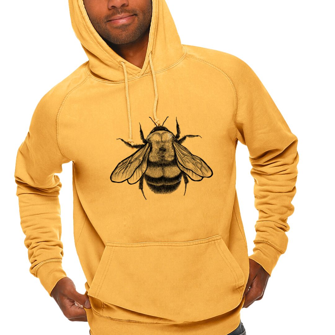 Bombus Affinis - Rusty-Patched Bumble Bee  - Mid-Weight Unisex Vintage 100% Cotton Hoodie