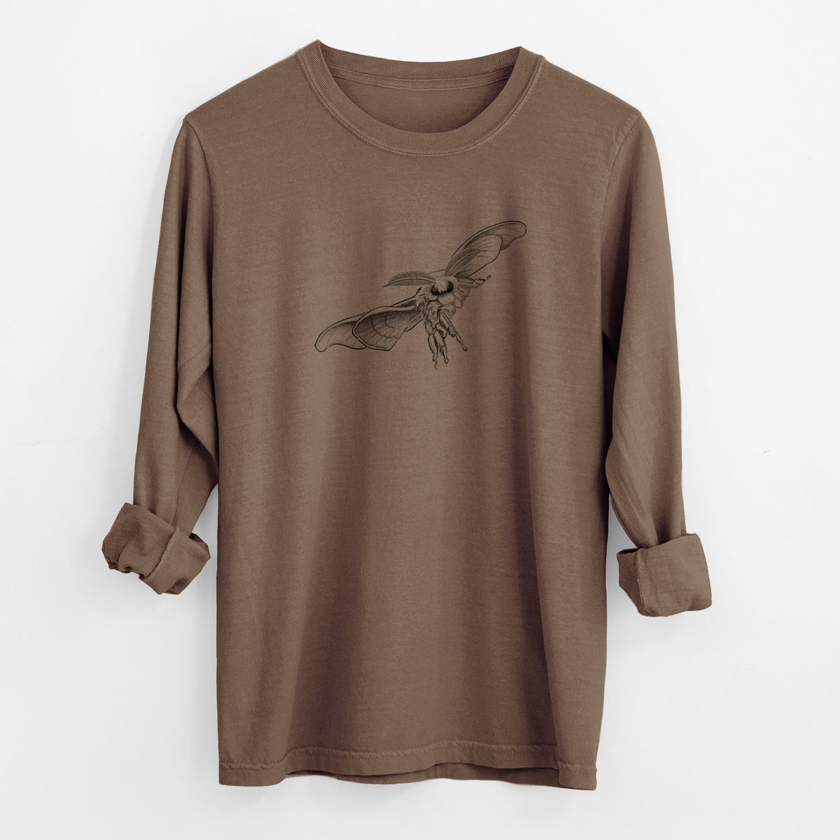 Domestic Silk Moth - Bombyx mori - Unisex Comfort Colors 100% Cotton Long Sleeve