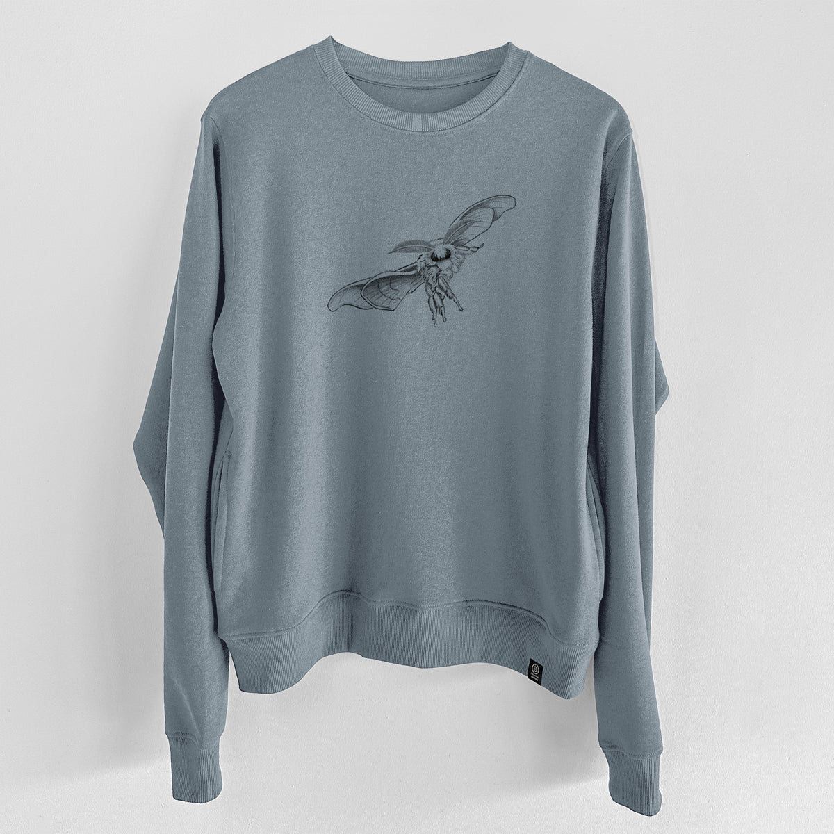 Domestic Silk Moth - Bombyx mori  - Unisex Reclaimed Crewneck Sweatshirt