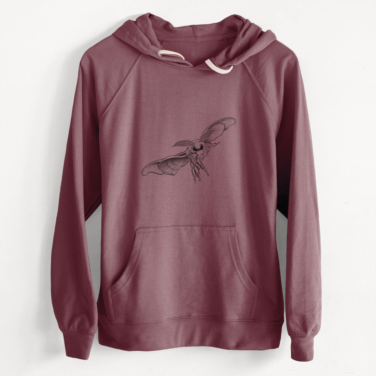 Domestic Silk Moth - Bombyx mori  - Unisex Slim Fit Loopback Terry Hoodie