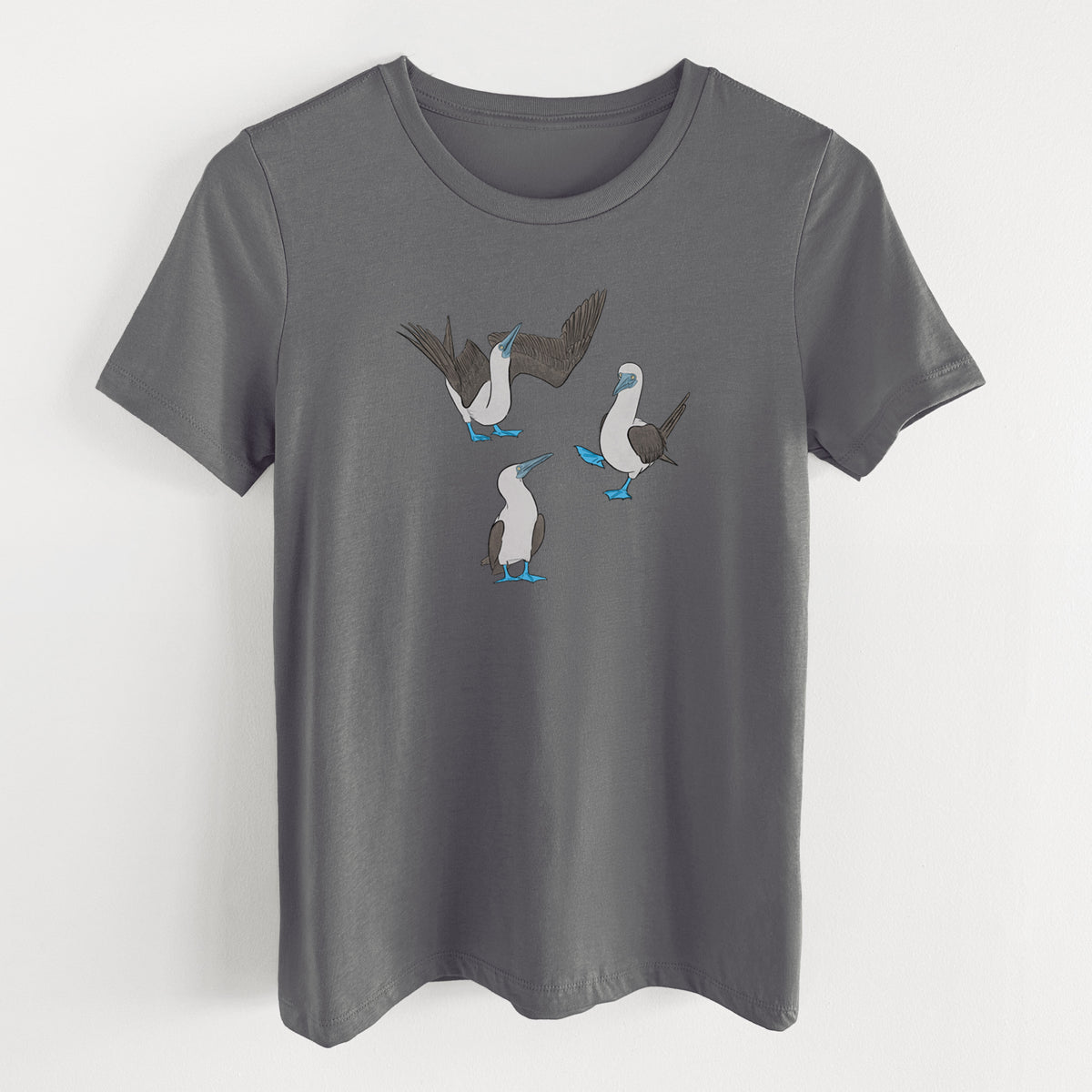 Blue-footed Booby Trio - Sula nebouxii - Women's Lightweight Relaxed Fit 100% Cotton Crewneck