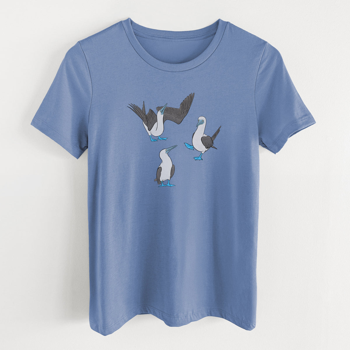 Blue-footed Booby Trio - Sula nebouxii - Women's Lightweight Relaxed Fit 100% Cotton Crewneck