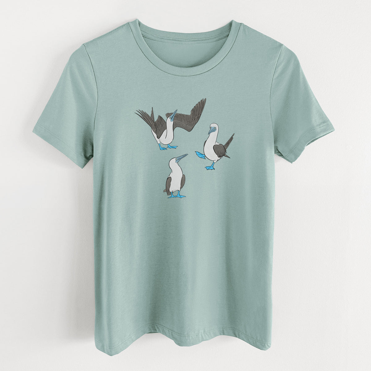 Blue-footed Booby Trio - Sula nebouxii - Women's Lightweight Relaxed Fit 100% Cotton Crewneck