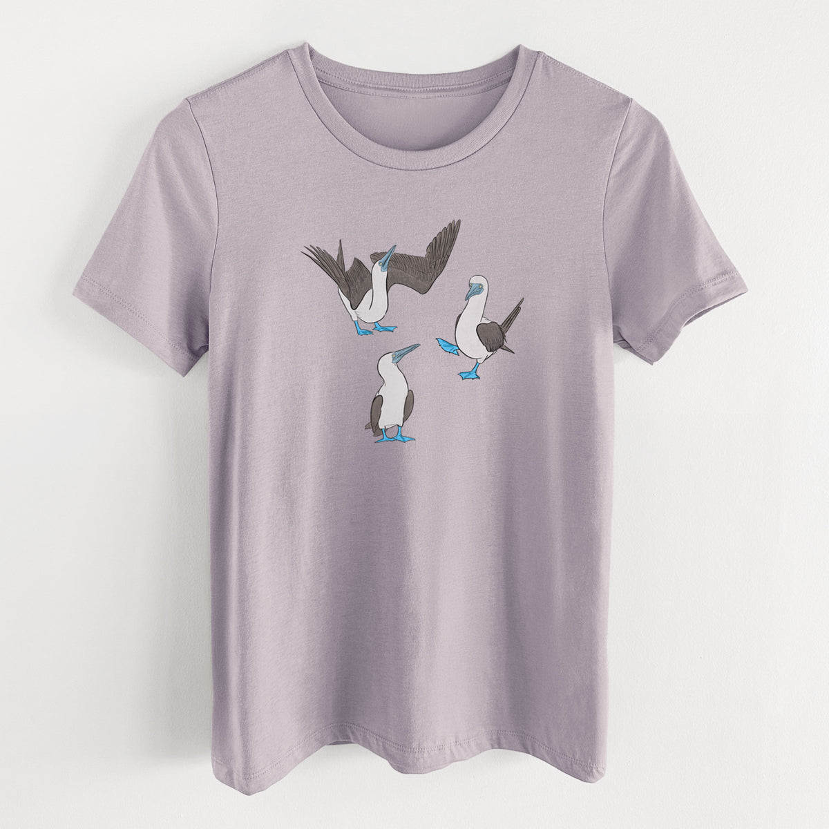 Blue-footed Booby Trio - Sula nebouxii - Women's Lightweight Relaxed Fit 100% Cotton Crewneck