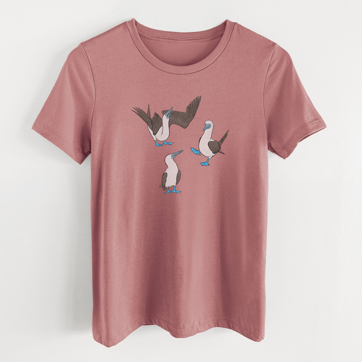 Blue-footed Booby Trio - Sula nebouxii - Women's Lightweight Relaxed Fit 100% Cotton Crewneck