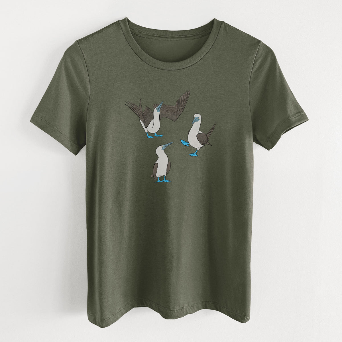 Blue-footed Booby Trio - Sula nebouxii - Women's Lightweight Relaxed Fit 100% Cotton Crewneck