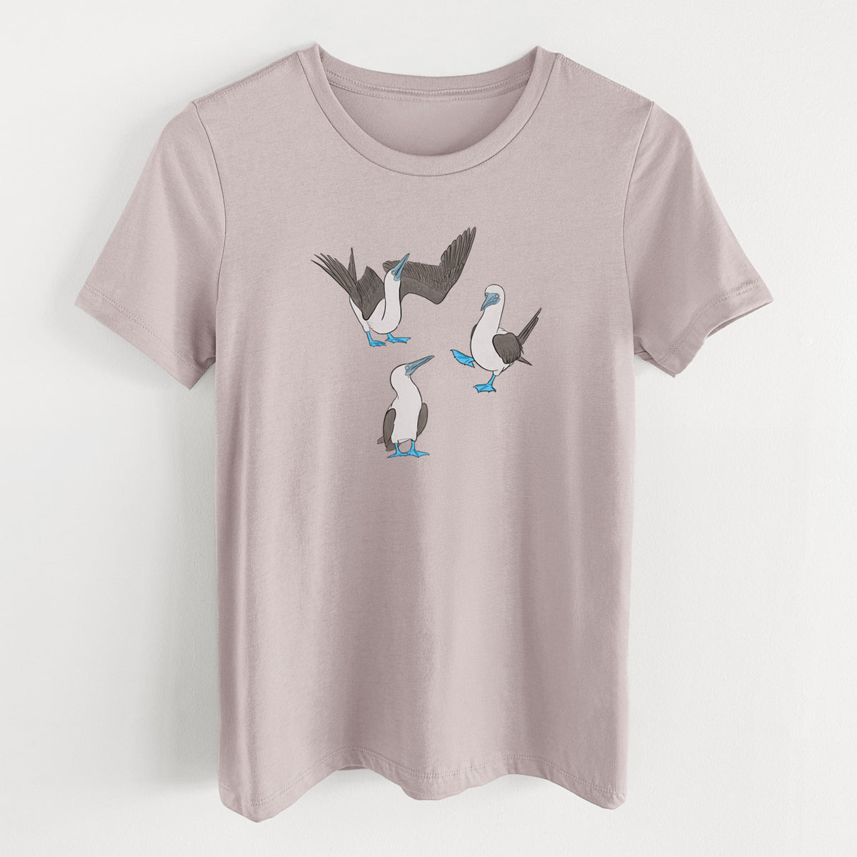Blue-footed Booby Trio - Sula nebouxii - Women's Lightweight Relaxed Fit 100% Cotton Crewneck